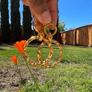 Third Crown's Gold Prizm Drop Earrings